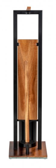 Stand WC-Garnitur Mod. Rivalta Acacia, Akazienholz und schwarz lackierter Stahl 