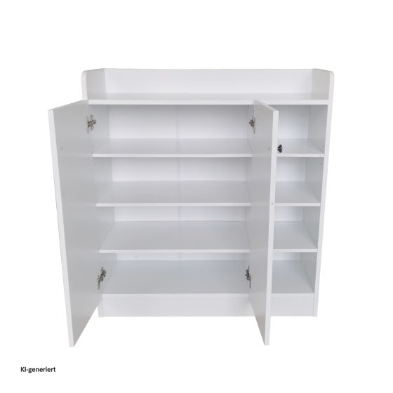 Sideboard mit 8 Regalfächern Weiß 
