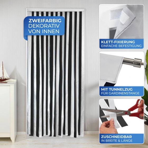 Türvorhang Thermo 2in1, reflektiert Sonneneinstrahlung 