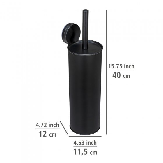Static-Loc® Plus WC-Garnitur Mod. Pavia Schwarz, geschlossen, Befestigen ohne Bohren 