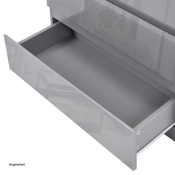 Nachtschrank Kenji Hochglanz Grau 2er-Set 