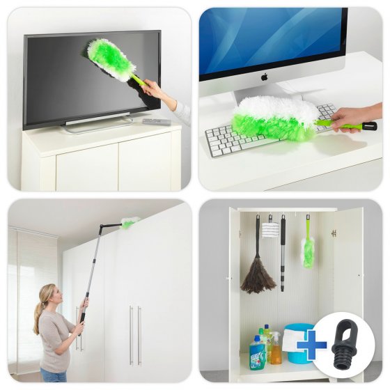 Staubwedel 2in1 mit Teleskopstiel und Knickgelenk, für alle Oberflächen 