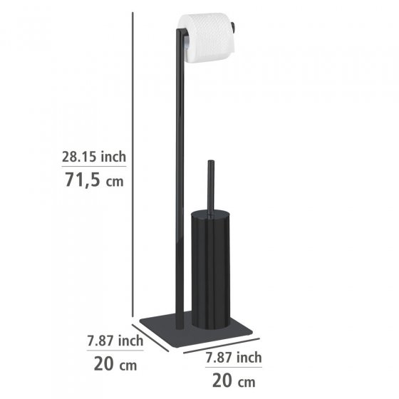 Stand WC-Garnitur Mod. Recco Schwarz, aus lackiertem Stahl 