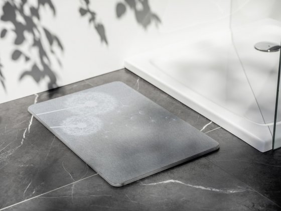 Badematte Mod. Astera Grau, aus natürlichem Diatomit 