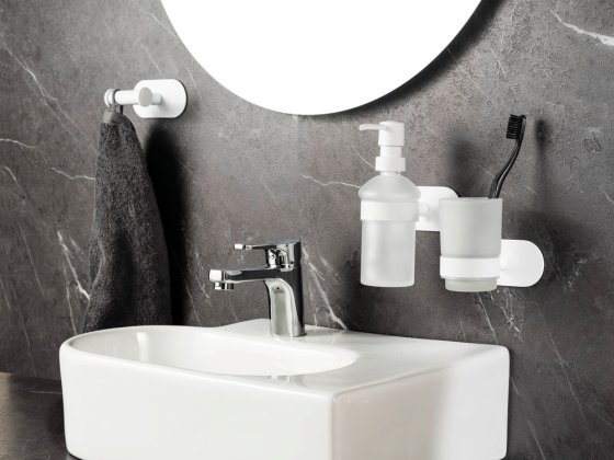 Turbo-Loc® Seifenspender Mod. Orea White matt, aus rostfreiem Edelstahl 