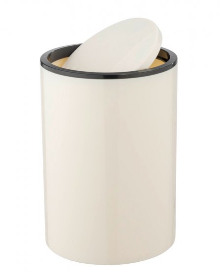 Schwingdeckeleimer Mod. Inca Creme/Schwarz, 5L, hochwertiger Kunststoff, 5 Liter