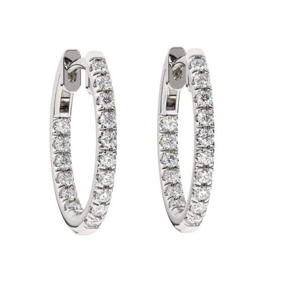 Creole 585 Weißgold mit 32 im Labor gezüchteten Diamanten 