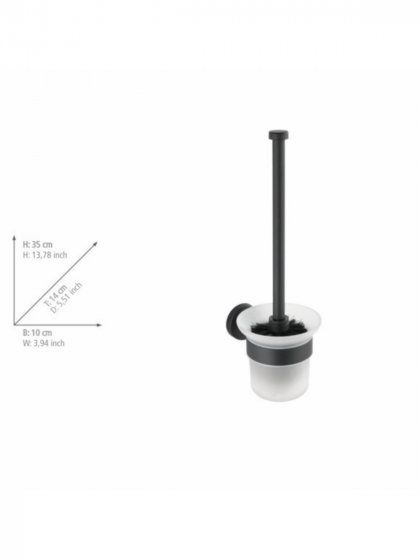 WC-Garnitur Mod. Bosio inkl. Kleber, Schwarz matt, Befestigen ohne bohren - Power-Loc® 