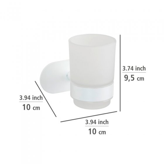 Turbo-Loc® Zahnputzbecherhalter Uno Mod. Orea White matt, aus rostfreiem Edelstahl 