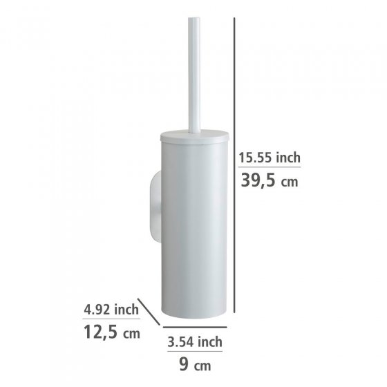 Turbo-Loc® WC-Garnitur Mod. Orea White matt, aus rostfreiem Edelstahl 