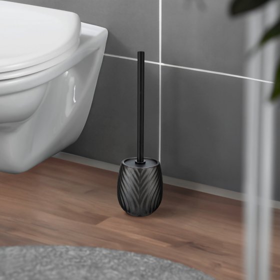 Keramik WC-Garnitur Mod. Idro Anthrazit, schwungvolle Linien-Struktur 