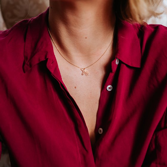 Anhänger mit Kette 925/- Sterling Silber vergoldet  Einhorn 