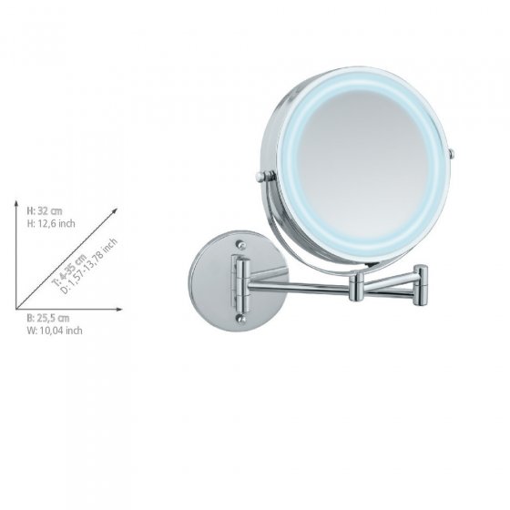 Power-Loc® LED Wandspiegel Lumi, 5-fach Vergrößerung 