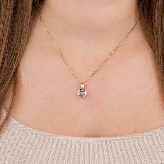 Anhänger mit Kette 750/- Gelbgold 1 Brillant braun 2,0 ct. 