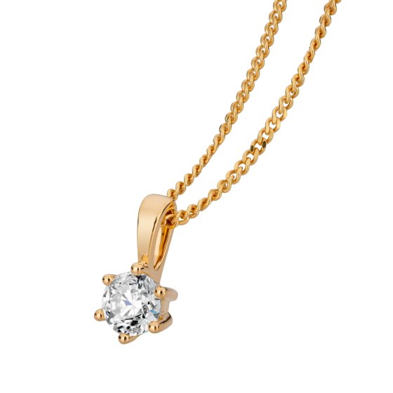 Anhänger mit Kette 750/- Gelbgold 1 Brillant 0,50 ct. 