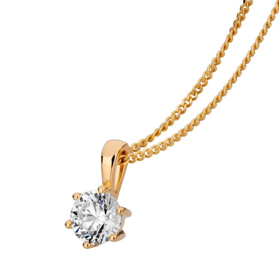 Anhänger mit Kette 750/- Gelbgold 1 Brillant 1,0 ct. 