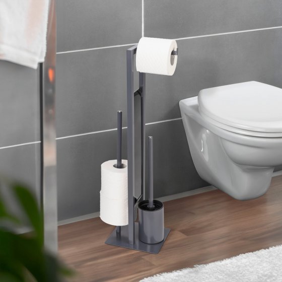 Stand WC-Garnitur Mod. Rivalta Grau, Platte aus Sicherheitsglas 