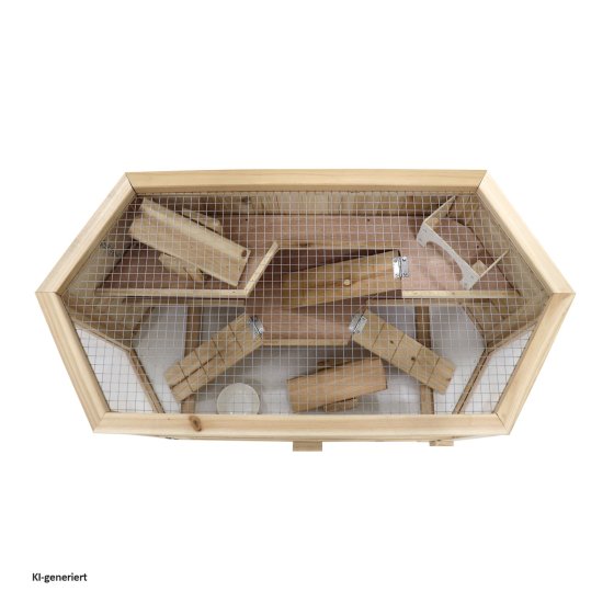 Hamsterkäfig aus Holz und Plexiglas Natur Pur für Ihren kleinen Nager 