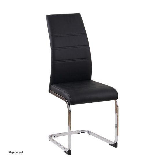 Esszimmerstuhl SallyC Kunstleder 4er-Set Schwarz 