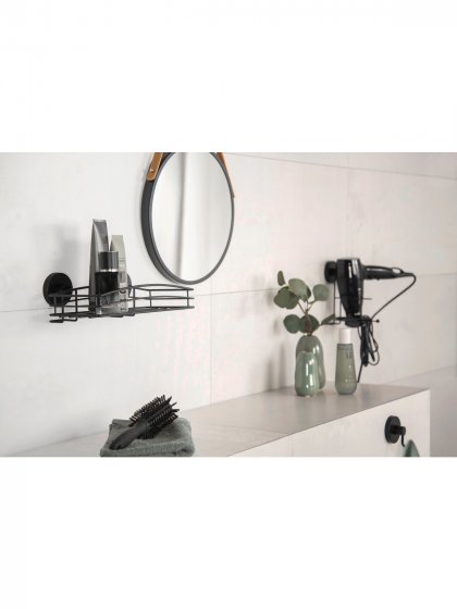 Vacuum-Loc® Haartrocknerhalter Mod. Milazzo Schwarz, Befestigen ohne bohren 