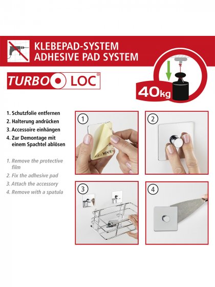 Turbo-Loc® Toilettenpapierhalter o. Deckel Quadro, Befestigen ohne bohren 