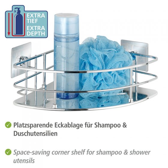 Turbo-Loc® Edelstahl Eckablage Mod. Quadro, rostfrei, Befestigen ohne bohren 