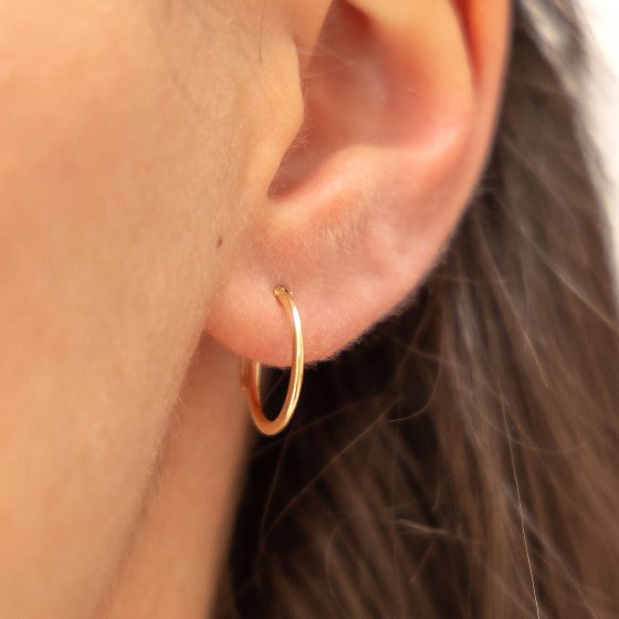 Ohrringe Gold 585 mit einem Durchmesser von 15mm 