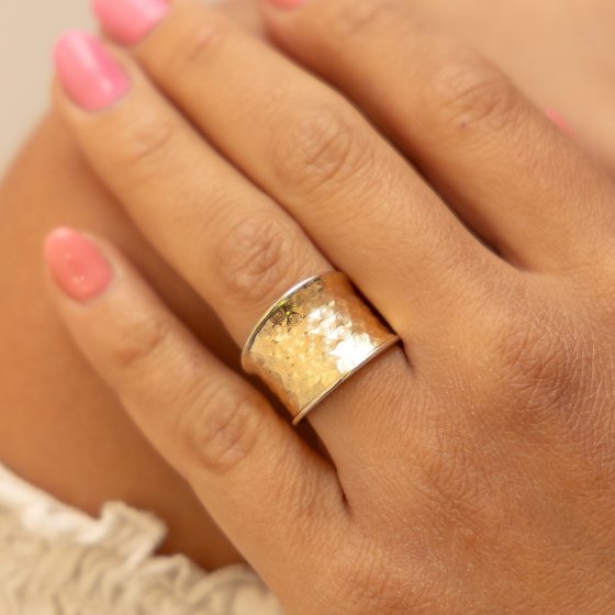 Ring 333 Gold zweifarbig diamantiert 