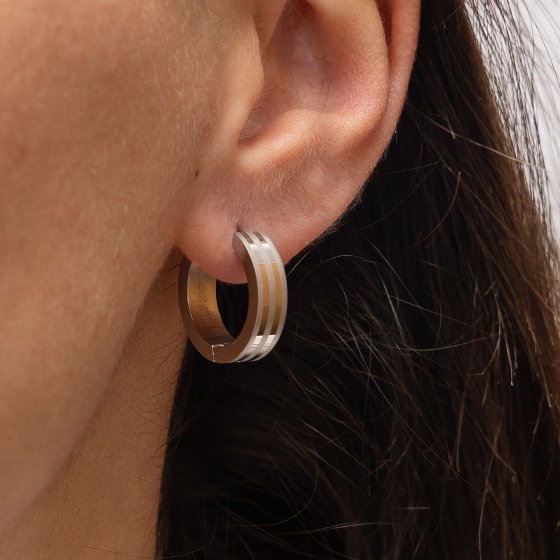 Ohrringe Edelstahl glanz matt 18mm Durchmesser 