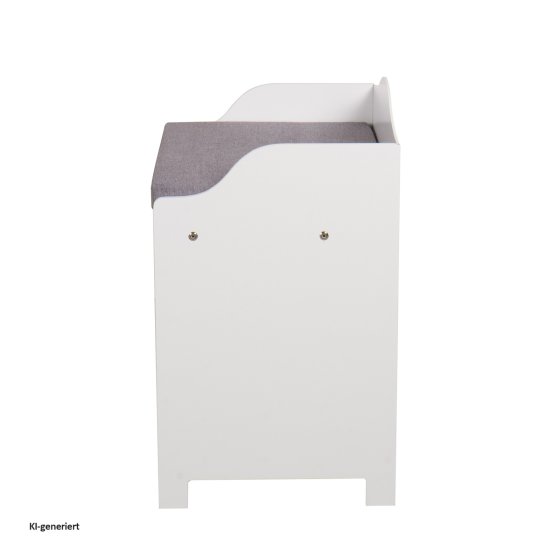 Sitzbank mit Stauraum und Polster Weiß mit Ornament-Design 