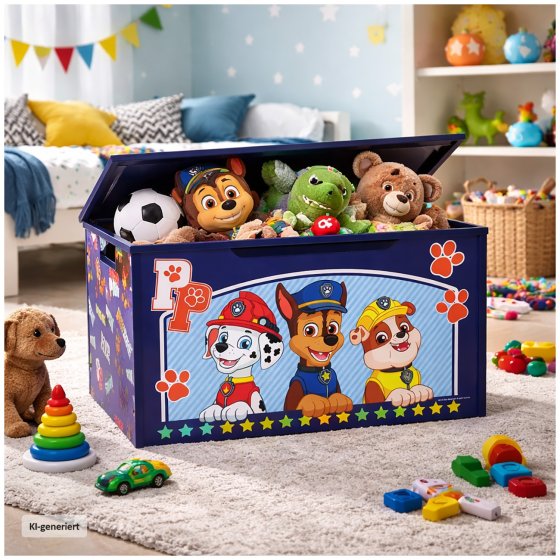 Paw Patrol Spielzeugkiste mit Deckel Kinder Aufbewahrungsbox Blau 