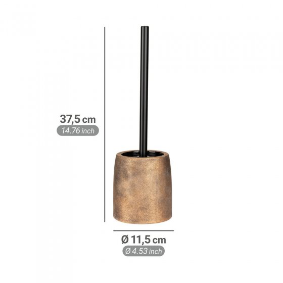WC-Garnitur Mod. Tremea, bronze, keramik, schwarz, Ø11.5x37.5 cm, inklusive Edelstahl-Bürstenhalter 