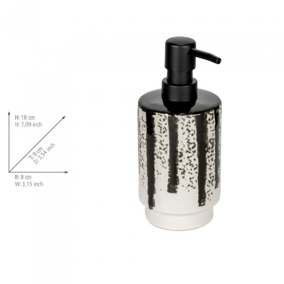 Bad-Accessoire Set Mod. Subiza, weiß/schwarz, Keramik, Ø 9x17 cm, handbemalt, spülmaschinenfest, 340 ml 