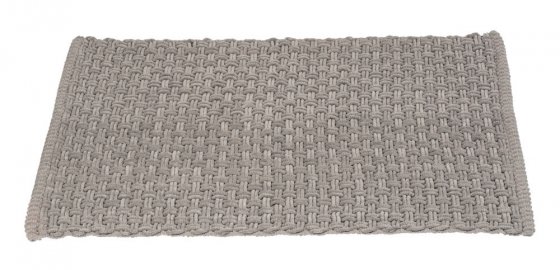 Badteppich Mod. Ecoli, grau, Polyester-Baumwolle, 50x80 cm, rutschhemmend, geeignet für Fußbodenheizung 