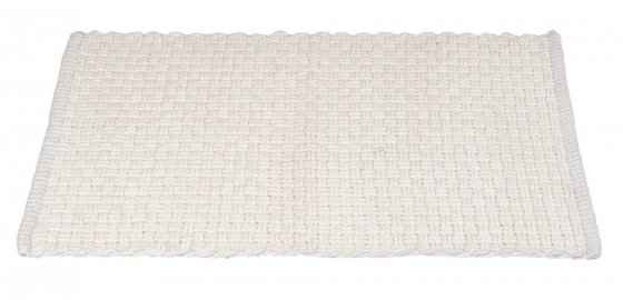 Badteppich Mod. Ecoli, weiß, Polyester/Baumwolle, 50x80 cm, rutschhemmende Rückseite, schnelltrocknend 