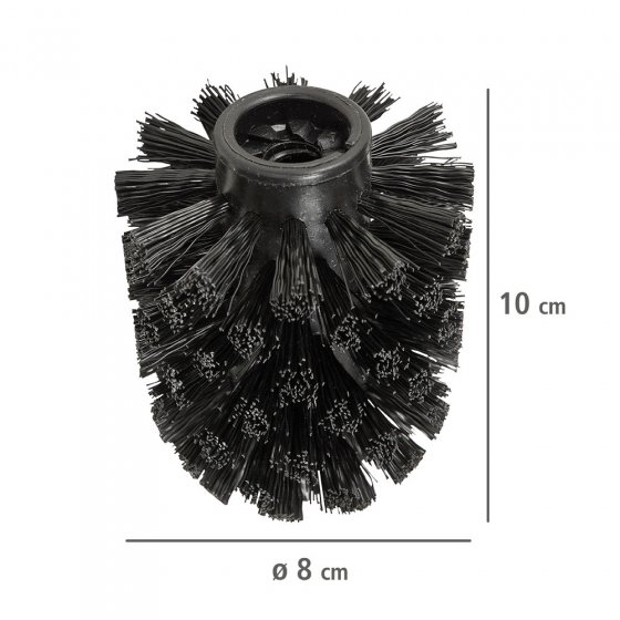 Ersatzbürstenkopf für Toilettenbürsten, WC-Ersatzbürste, 10 er Set, Ø 8 cm, schwarz 