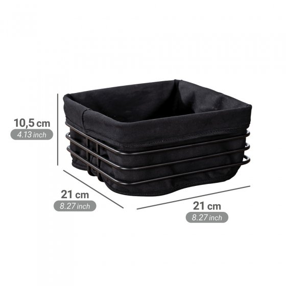 Brotkorb Premium Mod. Square, mit herausnehmbarer, waschbarer Baumwolleinlage 