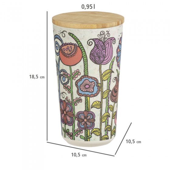 Vorratsdose Mod. Garden, 3er Set, aus biokunststoff und bambusdeckel 