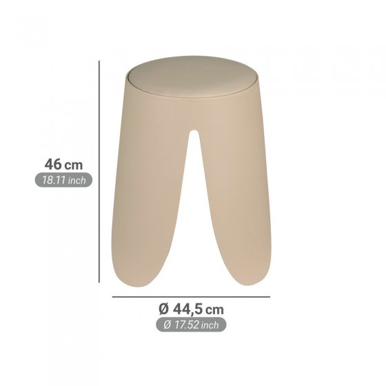 Badhocker Mod. Comiso Beige matt, belastbar bis 180 kg 