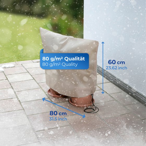 Pflanzenschutz-Vlies 80x60cm, beige, 3er Pack, Kunststoff, schützt vor Kälte und Wind 