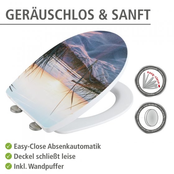 Toilettensitz Mod. Baltic Hochglanz, WC-Sitz mit Absenkautomatik, Schnellbefestigung 