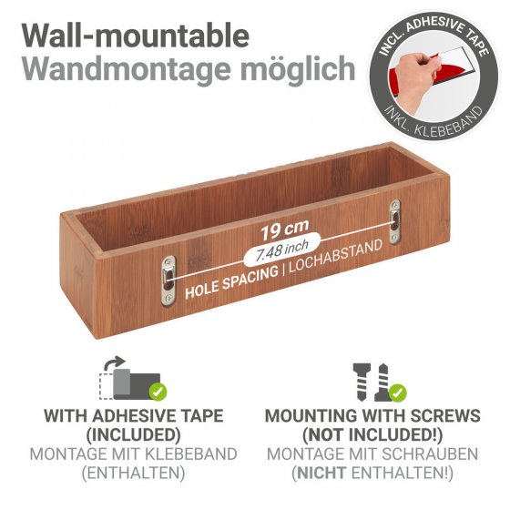 Gewürzregal Mod. Mera mit Gewürzstreuer Mod. Anni, aus geräuchertem Bambus 