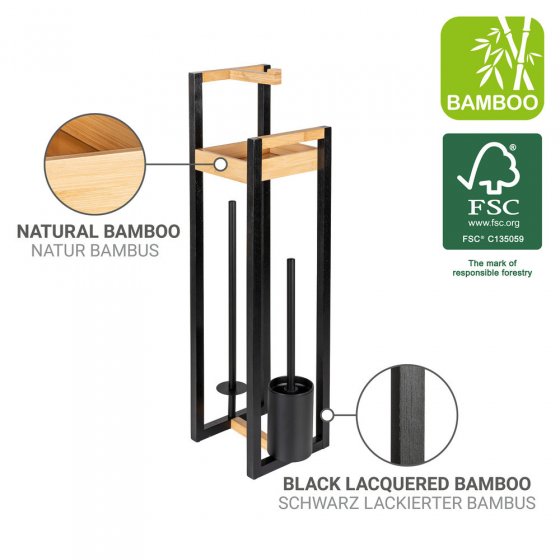 4 in 1 Stand WC-Garnitur Mod. Braidi, aus FSC® zertifiziertem Bambus 