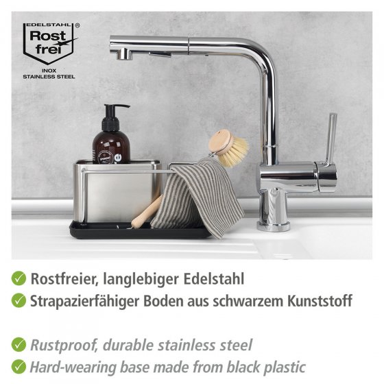 Spülorganizer Mod. Orio und 2 Mikrofaser-Spülschwämme Mod. Miko, Spülorganizer Orio und 2 Spülschwämme Miko 