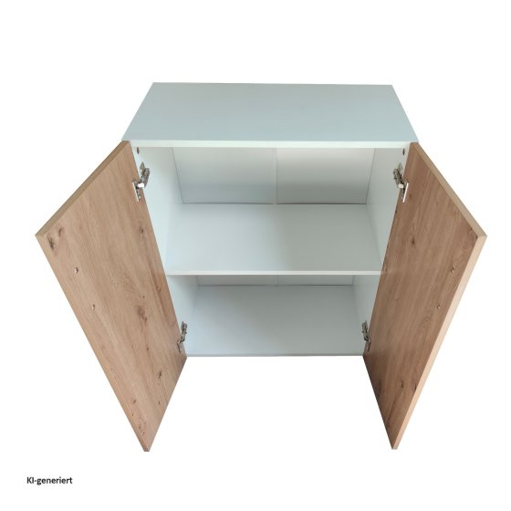 Kommode mit 2 Regalfächern Nina Weiß-Artisaneiche 
