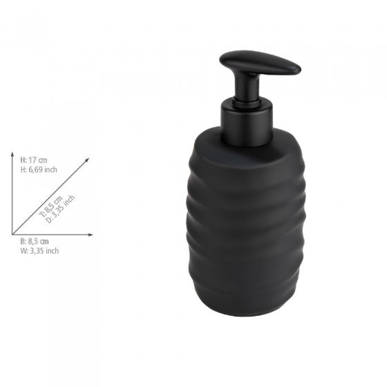 Bad-Accessoire Set Mod. Illana, schwarz, Keramik, Ø 8,5 x 17 cm, soft-touch beschichtung, freistehend 