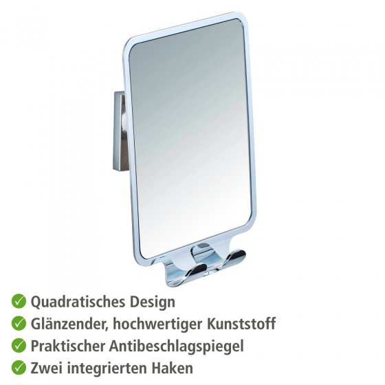 Vacuum-Loc® Antibeschlagspiegel Mod. Quadro, Befestigen ohne bohren 
