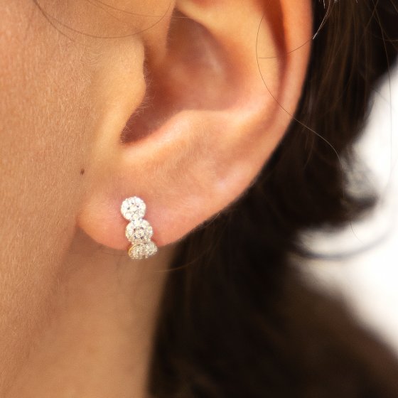 Ohrringe Gold 585 mit 60x Zirkonia weiß 