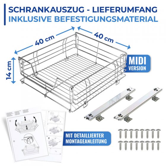Schrankauszug Mod. Midi, ausziehbare Ablage