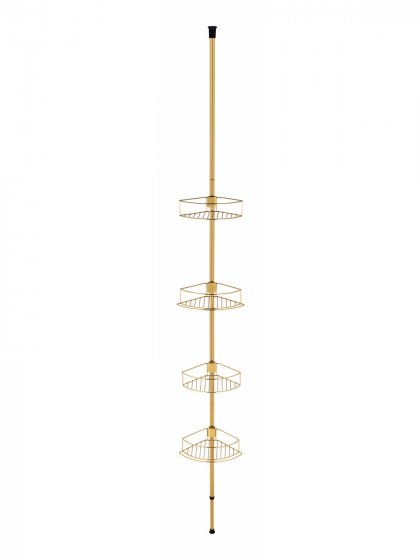 Teleskop-Eckregal Mod. Dolcedo Gold matt, rostfrei 